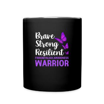 Fibromyalgie Fibro - Tasse einfarbig - Schwarz - Vorne