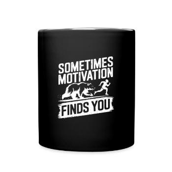 Sometimes motivation finds you! Race Jogging - Full Colour Mug - black - Front