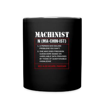 Locksmith Mechanic Mechanical Engineering CNC - Full Colour Mug - black - Front