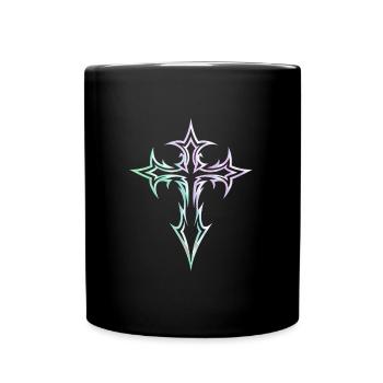 Goth Cross Y2K Emo Cross Gothic Aesthetic - Full Colour Mug - black - Front