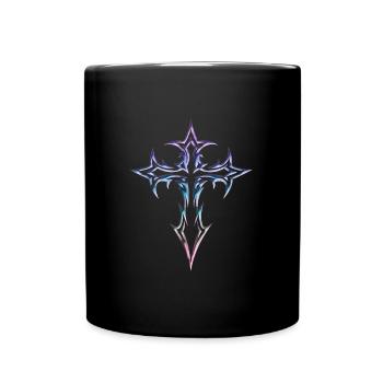 Goth Cross Y2K Emo Cross Gothic Aesthetic - Full Colour Mug - black - Front