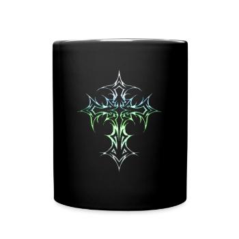Goth Cross Y2K Emo Cross Gothic Aesthetic Tribal - Full Colour Mug - black - Front