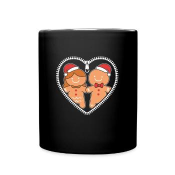 Werdende Mutter Weihnachten Gender Reveal - Tasse einfarbig - Schwarz - Vorne