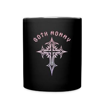 Maman gothique ! Esthétique gothique Croix Y2K - Mug uni - noir - Devant