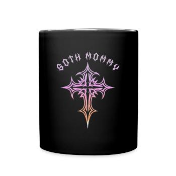 Maman gothique ! Esthétique gothique Croix Y2K - Mug uni - noir - Devant