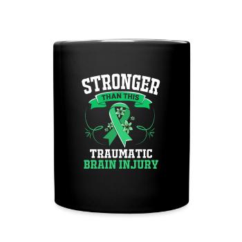 Traumatic brain injury, traumatic brain injury, car accident - Full Colour Mug - black - Front