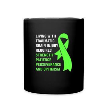 Traumatic brain injury, traumatic brain injury, car accident - Full Colour Mug - black - Front