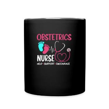 Obgyny Obstetrics Midwife - Full Colour Mug - black - Front