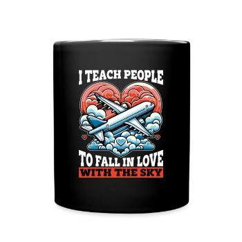Flight Instructor I Teach People To Pilot School - Full Colour Mug - black - Front