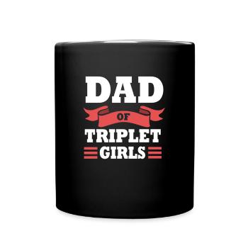 Drillinge Vater Papa - Tasse einfarbig - Schwarz - Vorne