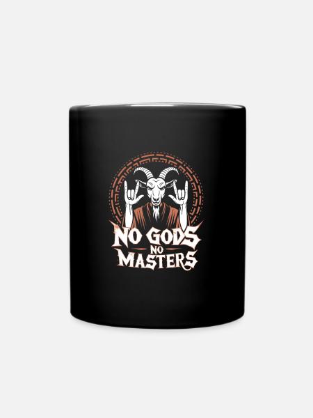 Pas de dieux ! Pas de Masters ! Athée, Sataniste, Religion - Mug uni - noir