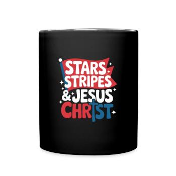 Amerikanischer Gläubiger Christ July 4th Jesus - Tasse einfarbig - Schwarz - Vorne