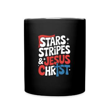 Amerikanischer Gläubiger Christ July 4th Jesus - Tasse einfarbig - Schwarz - Vorne