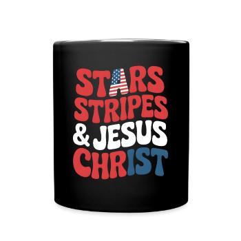Amerikanischer Gläubiger Christ July 4th Jesus - Tasse einfarbig - Schwarz - Vorne