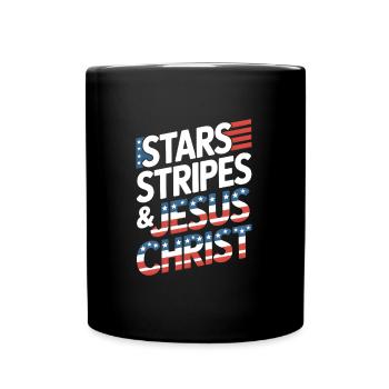 Amerikanischer Gläubiger Christ July 4th Jesus - Tasse einfarbig - Schwarz - Vorne