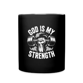 Dieu est ma force ! Croire en Jésus chrétien - Mug uni - noir - Devant