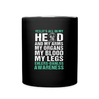 EDS Ehlers-Danlos Syndrome HSD - Full Colour Mug - black - Front