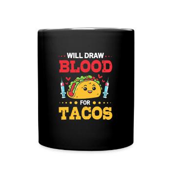 Nurse Caregiver Blood Sampling Phlebotomist - Full Colour Mug - black - Front