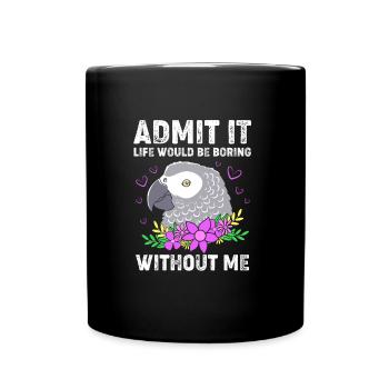 Parrot Gray Gray Parrot - Full Colour Mug - black - Front
