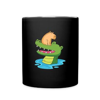 Capibara Capybara - Tasse einfarbig - Schwarz - Vorne