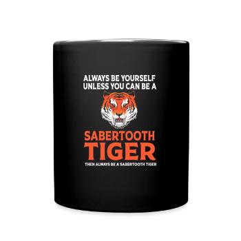 Tigre à dents de sabre Préhistorique - Mug uni - noir - Devant