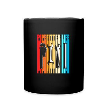 Industrie Schlosser Rohr - Tasse einfarbig - Schwarz - Vorne