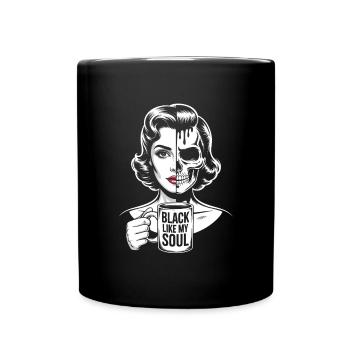 Noir comme mon âme ! Goth Café Emo Girl - Mug uni - noir - Devant