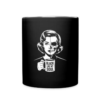 Noir comme mon âme ! Goth Café Emo Girl - Mug uni - noir - Devant
