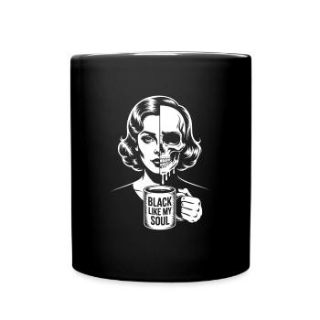 Noir comme mon âme ! Goth Café Emo Girl - Mug uni - noir - Devant