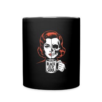 Noir comme mon âme ! Goth Café Emo Girl - Mug uni - noir - Devant