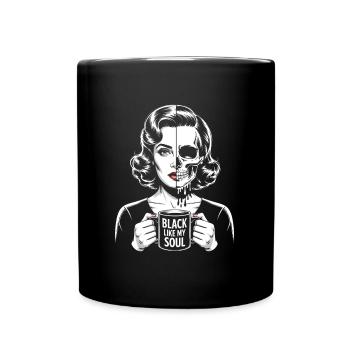 Noir comme mon âme ! Goth Café Emo Girl - Mug uni - noir - Devant