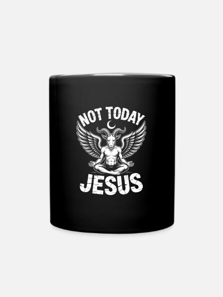 Pas Jésus aujourd’hui ! Sataniste, athée, gothique, esthétique - Mug uni - noir