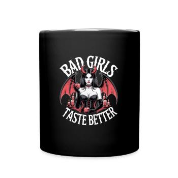 Bad Girls Taste Better! Goth Gothic Emo Baddie - Full Colour Mug - black - Front