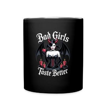 Bad Girls Taste Better! Goth Gothic Emo Baddie - Full Colour Mug - black - Front