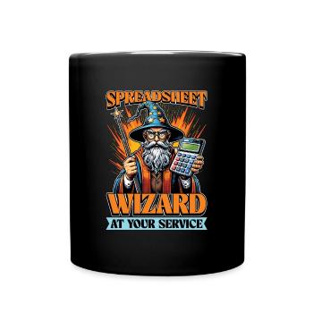 Accounting Spreadsheet Wizard Bookkeeper Auditor - Full Colour Mug - black - Front