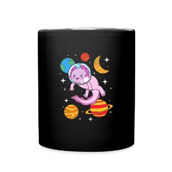 Axolotl Astronaut - Full Colour Mug - black - Front