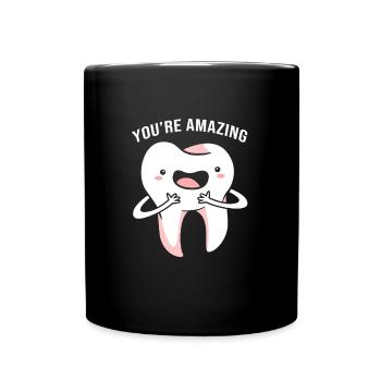 Dentiste dentaire Réceptionniste Dentiste - Mug uni - noir - Devant