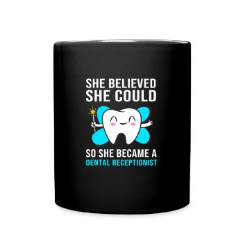 Dentiste dentaire Réceptionniste Dentiste - Mug uni - noir - Devant