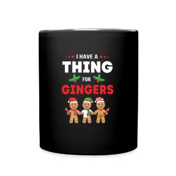 Lebkuchen Weihnachten Lebkuchenmann Gingerbread - Tasse einfarbig - Schwarz - Vorne