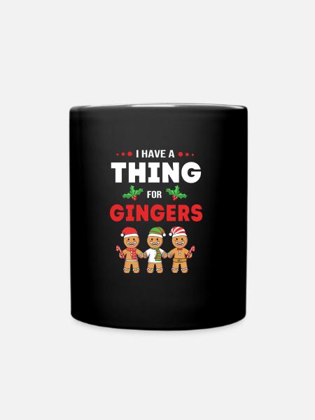 Lebkuchen Weihnachten Lebkuchenmann Gingerbread - Tasse einfarbig - Schwarz