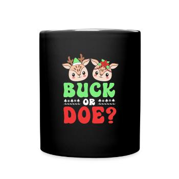 Weihnachten Gender Reveal Werdende Mutter - Tasse einfarbig - Schwarz - Vorne
