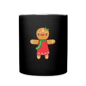 Gingerbread Christmas Gingerbread Man - Full Colour Mug - black - Front