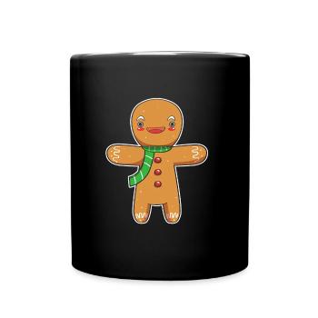 Gingerbread Man Christmas Gingerbread - Full Colour Mug - black - Front