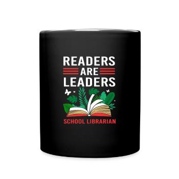 Lesen Bibliothek Leseratte - Tasse einfarbig - Schwarz - Vorne