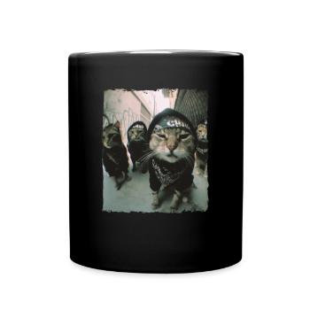 Gangster Cats Streetwear Cool Cat Motif - Mug uni - noir - Devant