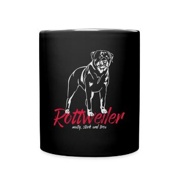 ROTTWEILER Hundesport Spruch Wilsigns Hunde - Tasse einfarbig - Schwarz - Vorne