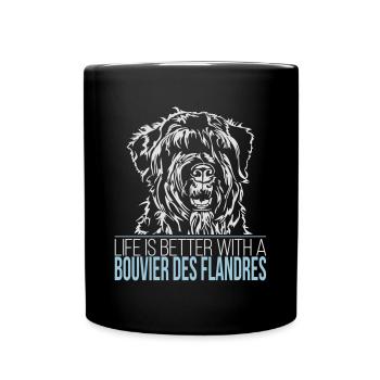 BOUVIER DES FLANDRES life is better Wilsigns - Full Colour Mug - black - Front
