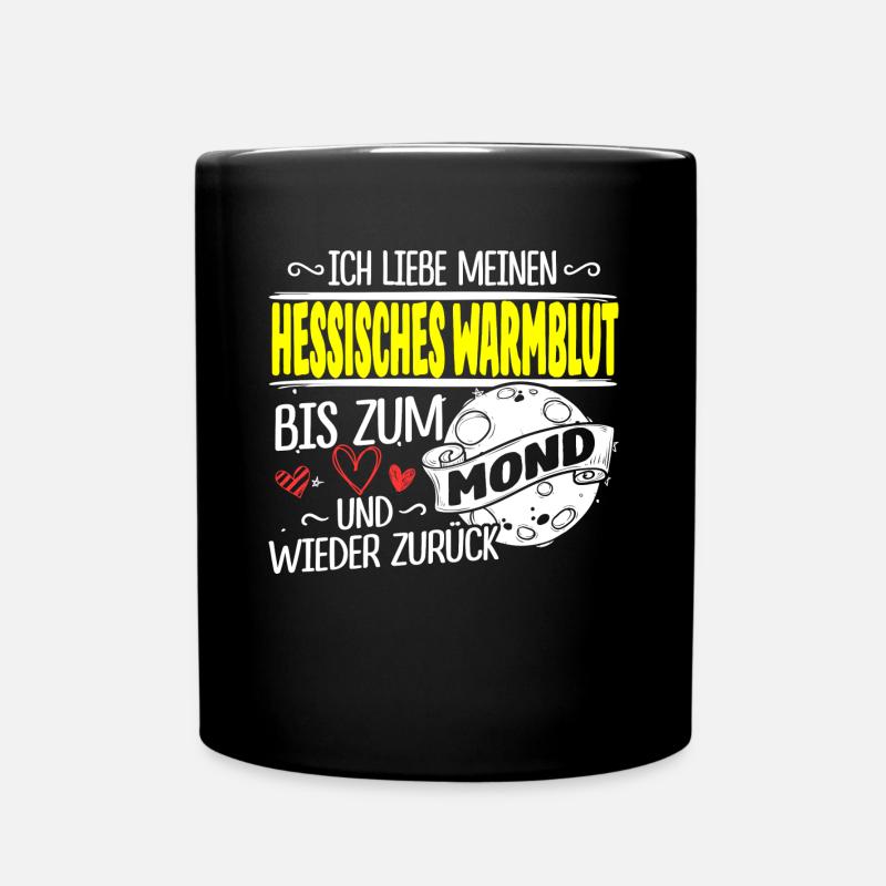 HESSISCHES-WARMBLUT-Mond - Tasse einfarbig - Schwarz