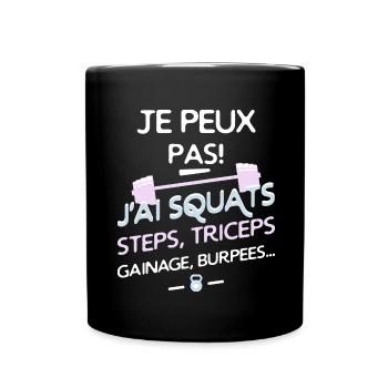 FITNESS - je peux pas v2 - Mug uni - noir - Devant