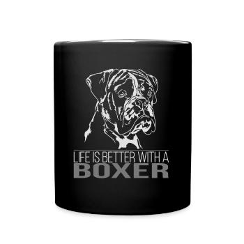 BOXER Life is better - Tasse einfarbig - Schwarz - Vorne